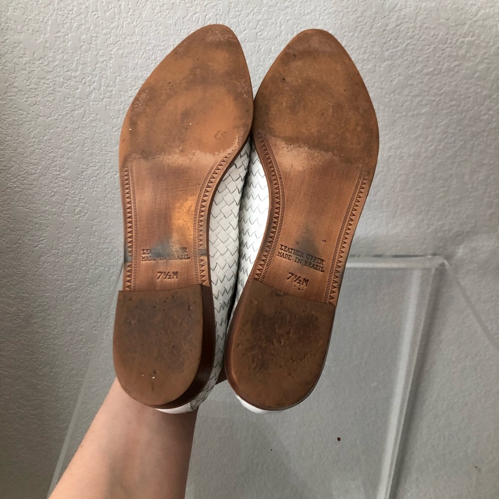 Bandolino White Leather Woven Loafers - Picture 11 of 12